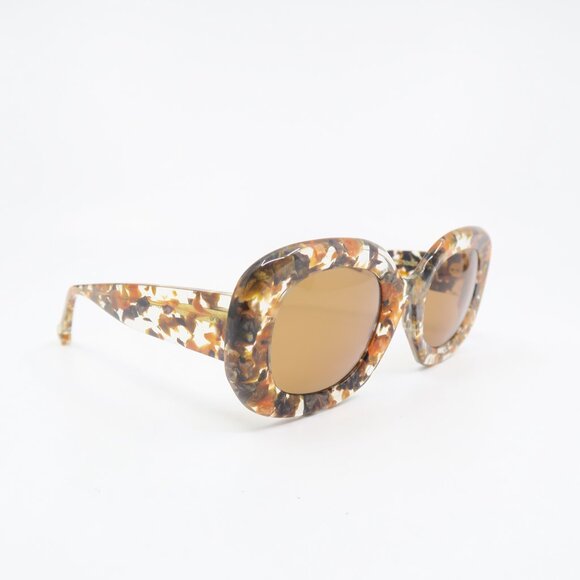 Nathalie Blanc DAPHNEE Brown Marble/Brown Lenses, Square New Women\'s Sunglasses. main image 5